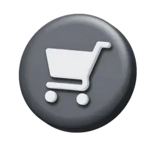 logotipo en blanco y negro de carrito para e-commerce